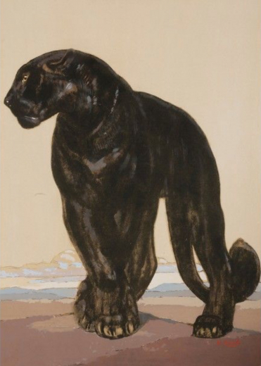 Auction by "Aguttes S.A.S" du 12/12/2014 - Panthère noire debout. 1927. (lot n°150)